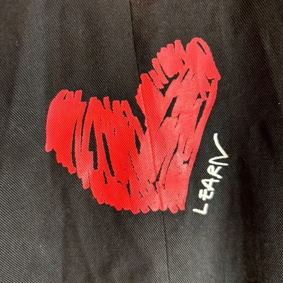 DESIGUAL Sz 36 Abstract  Script Red Heart Hooded Drawstrings Canvas Trench Coat - Picture 7 of 15